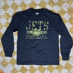 NY JETS Football NFL L/S Shirt in Black, Size L